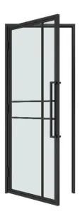 Stalen schuifdeur - 6 Vlaks Kruis - Helder glas