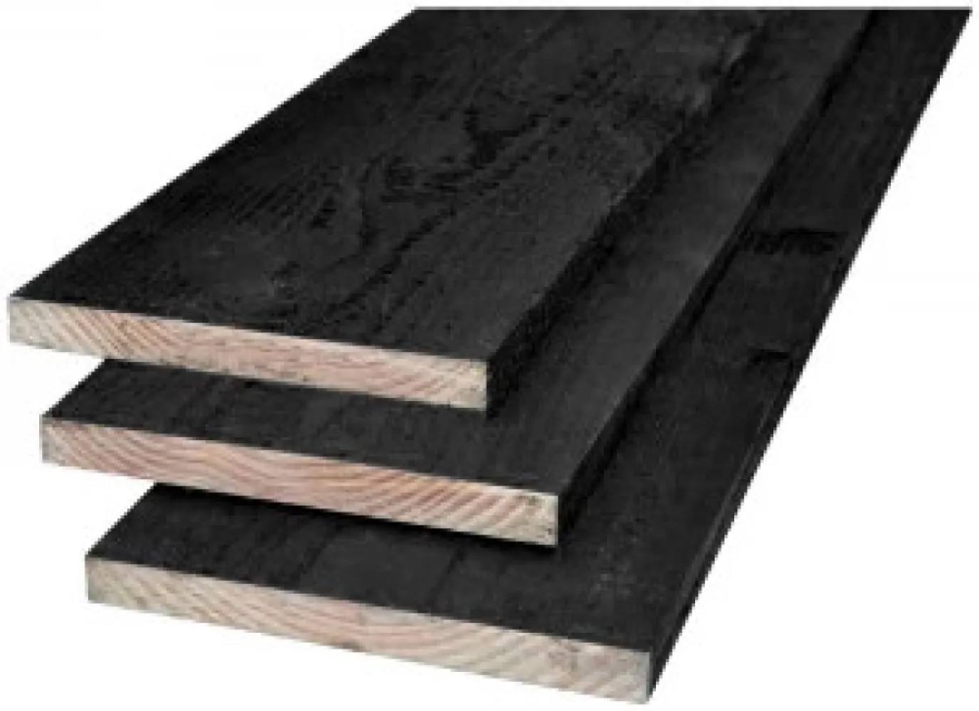 Planken douglas 22x250mm Zwart gespoten