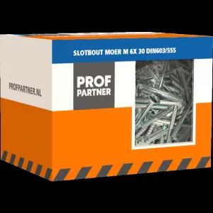 ProfPartner slotbout met moer M 8x 60mm DIN603/555 verzinkt 30st/ds
