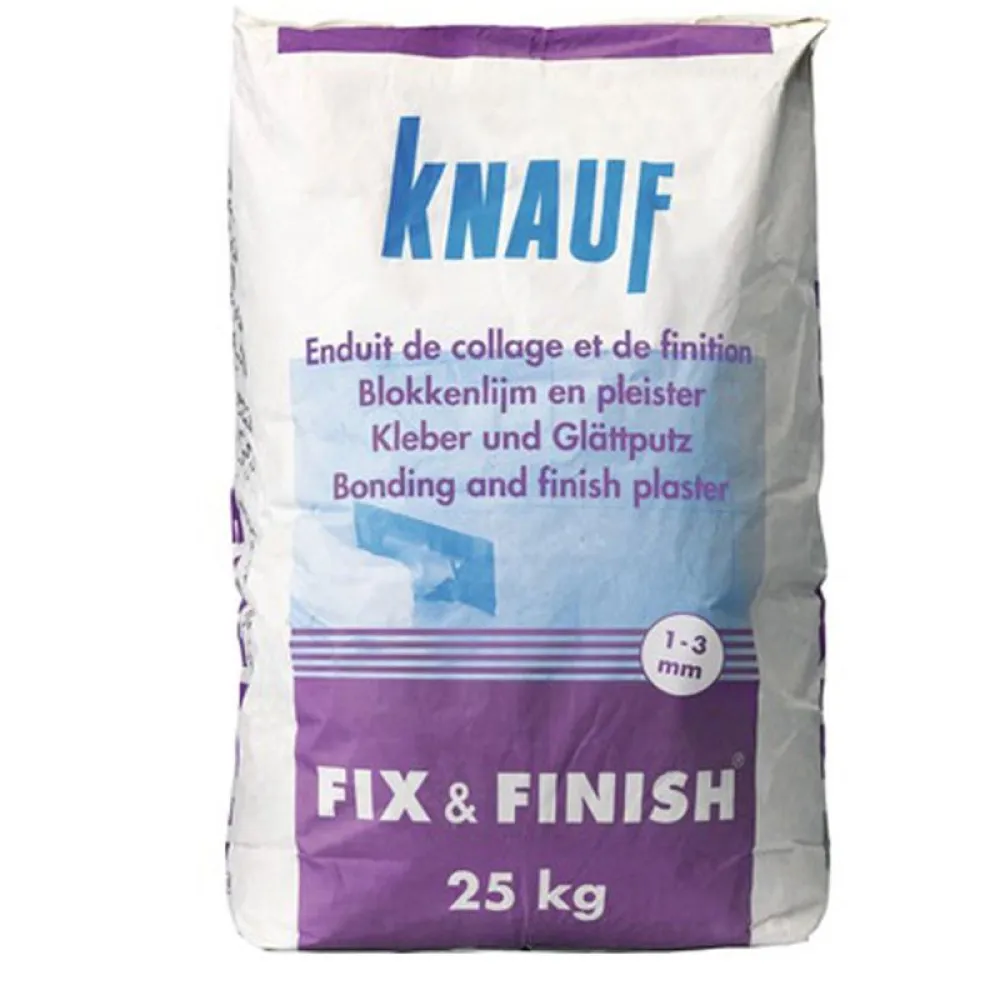 Knauf Fix & Finish - Blokkenlijm en Pleistergips zak 25 kg
