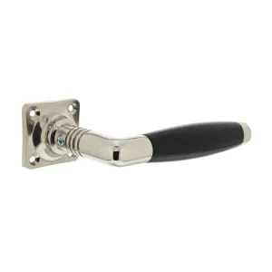 Deurkruk Ton Basic nikkel/ebbenhout met vierkant rozet
