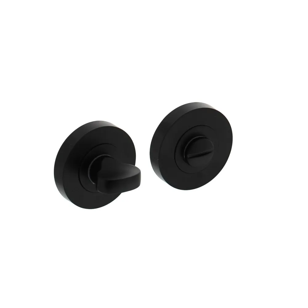 WC-sluiting rond rozet 52x10mm met nokken mat zwart