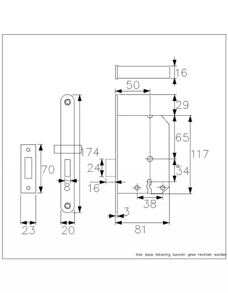 AXA Kastslot slg55mm dm50 Wit Gelakt